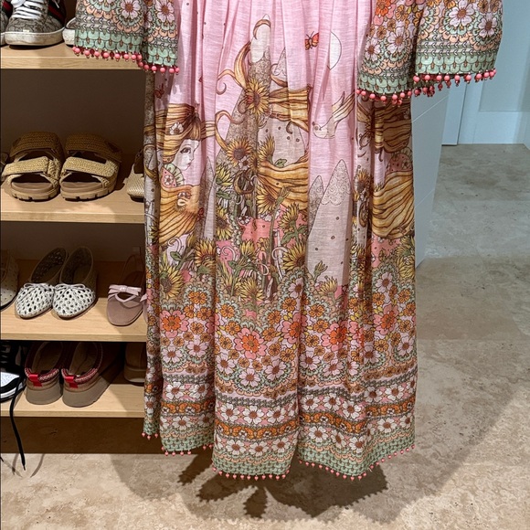 Zimmermann Kaleidoscope Bell Sleeve Gown Leo Zodiac Maxi Dress - Picture 4 of 13